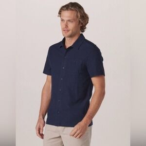 THE NORMAL BRAND Men's Sequoia Jacquard Button Down Shirt Blue Size‎ XL NWT